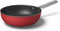 SMEG Wokpan Rood Mat - ø 30 cm / 5.2 Liter - Standaard anti-aanbaklaag