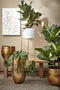 Mica Decorations Sverre - Bloempot op Standaard - H66 x Ø28 cm - Wit Goud