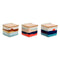 Zoutvaatje met deksel Home ESPRIT Blauw Groen Roze Lila Bamboe Tropisch 750 ml 14 x 12,5 x 12 cm...