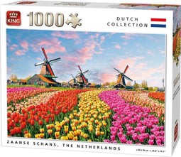 King Puzzel - 1000 Stukjes - Zaanse Schans Nederland - Multicolor