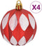 vidaXL - 64-delige - Kerstballenset - rood - en - wit