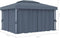 vidaXL - Prieel - met - gordijn - en - LED-lichtslinger - 4x3 - m - antracietkleurig