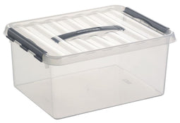 Sunware - Q-line opbergbox 15L transparant metaal - 40 x 30 x 18 cm