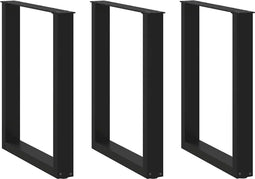 vidaXL - Salontafelpoten - 3 - st - U-vormig - 70x(72-73) - cm - staal - zwart