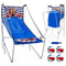 Coast Opvouwbare Basketbalhoepel - Elektronisch Scoresysteem - 8 Spelstanden - Blauw (4 Ballen)