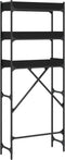 vidaXL - Wasmachinekast - 67x25x163 - cm - bewerkt - hout - zwart