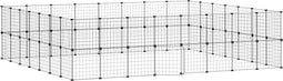 vidaXL - Huisdierenkooi - met - deur - 60 - panelen - 35x35 - cm - staal - zwart