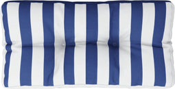 vidaXL - Palletkussen - gestreept - 70x40x12 - cm - stof - blauw - en - wit