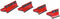 HBM 4-delige magneetbakkenset ROOD