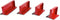 HBM 4-delige magneetbakkenset ROOD