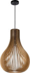 Atmooz - Hanglamp Zita L - E27 - Hout - Rond - Kleur Naturel - Woonkamer / Slaapkamer / Eetkamer - Plafondlamp - Hoogte 190cm