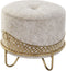 Voetensteun DKD Home Decor 51 x 51 x 44,5 cm Schuim Beige Gouden Fluweel Hout MDF Etnisch 40 % Metaal