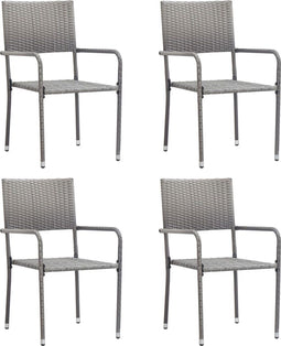 vidaXL - Tuinstoelen - 4 - st - poly - rattan - antraciet