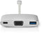 Nedis CCTB64760AL02 - USB 3.0 Adapterkabel - USB-C naar USB-A en VGA - Aluminium