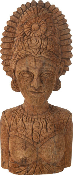 J-Line decoratie Buste Vrouw Mango - hout - naturel