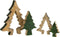 J-Line decoratie Kerstboom Puzzel - hout - groen/naturel - large