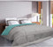 Bedrukt Dekbed Hoesloos Wasbaar Zonder Overtrek Eenpersoons - Zelesta® Easybed - Lichtgrijs & Zeegroen 140x200cm