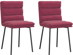 vidaXL - Eetkamerstoelen - 2 - st - fluweel - wijnrood