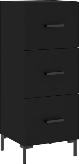 vidaXL - Dressoir - 34,5x34x90 - cm - bewerkt - hout - zwart