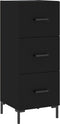 vidaXL - Dressoir - 34,5x34x90 - cm - bewerkt - hout - zwart