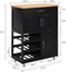 SoBuy FKW45-SCH - Keukentrolley - Zwarte keukenwagen met lade en wielen - 67cm x 87cm x 38cm