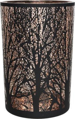 Kerst Windlicht Glas Zwart dia12.00-H18.00cm