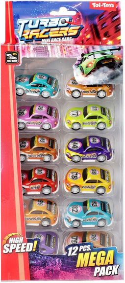 Toi-Toys Turbo Racers - Pull Back Raceauto's - Multicolor (12 st.)