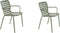 Zuiver Vondel Tuinstoel - Groen - Armleuning - 2 stuks