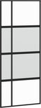 vidaXL - Schuifdeur - 90x205 - cm - gehard - glas - en - aluminium - zwart