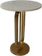 HSM Collection Bijzettafel Rond Ø40cm Wit/Goud Marmer/Metaal