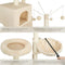 tectake® XXL Krabpaal - Krabmeubel met Huisje Hangmat Speelgoed - 165 cm Beige