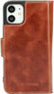 Mobiparts Excellent Wallet Case - Flip Cover - Echt leder - Bruin (iPhone 12 mini)