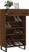 vidaXL - Schoenenkast - 60x35x105 - cm - bewerkt - hout - bruin - eikenkleur