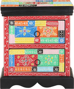 vidaXL - Nachtkastje - Meerkleurig - 40x35x45 - cm - Gelaagd - Hout