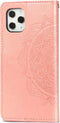 Hoesje Met Pasjeshouder Geschikt voor iPhone 12 Pro / 12 - Mandala Bookcase - oranje