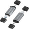AISENS ASCR-2AC11-GR - Geheugenkaartlezer - USB 3.2 Gen 1 Type-A/Type-C - Grijs