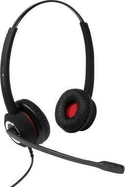 plusonic 6337-10.2P On Ear headset Telefoon Kabel Stereo Zwart