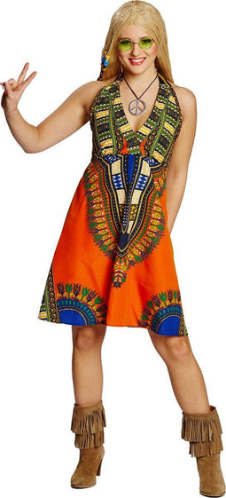 Rubie's - Verkleedjurk - Hippie - Oranje Maat 46