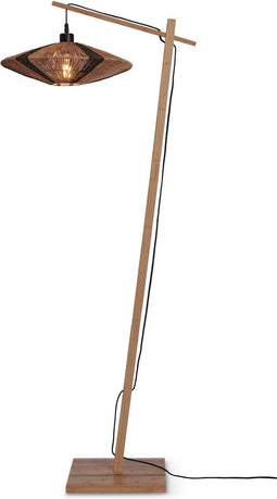 GOOD&MOJO Vloerlamp Iguazu - Bamboe/Jute Naturel/Zwart - 62x40x150cm - - Staande lampen voor Woonkamer - Slaapkamer