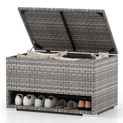 Coast Tuinbox - Opbergbox met Schoenenrek - 186L Weerbestendig Grijs