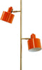 Dyberg Larsen Ocean Orange/Brass - Vloerlamp - Minimalistisch design - 2 lichtpunten