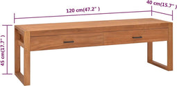 vidaXL - Tv-meubel - 120x40x45 - cm - massief - teakhout