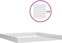 vidaXL - Dierenverblijf - 48 - panelen - 54x60 - cm - gegalvaniseerd - ijzer
