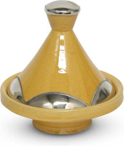 Safaary - Marokkaanse Tajine mini Geel Metaal Ø 13 x 14cm