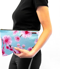 SMUG Toilettas met Haak - Makeup Tasje - Reiszak voor Koffer - Opbergzakje - Reisetui - Cherry Blossom Print