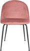 House Nordic Geneve Eetkamerstoel Velvet - Roze Zwart - Set van 2