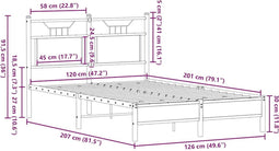 vidaXL - Bedframe - zonder - matras - hout - sonoma - eikenkleurig - 120x200 - cm