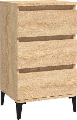 vidaXL - Nachtkastje - 40x35x70 - cm - bewerkt - hout - sonoma - eikenkleurig