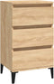 vidaXL - Nachtkastje - 40x35x70 - cm - bewerkt - hout - sonoma - eikenkleurig