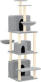 vidaXL - Kattenmeubel - met - sisal - krabpalen - 180 - cm - lichtgrijs